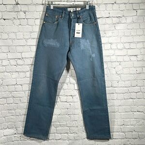 RE/DONE Levi’s Women's The 90’s Jean Relaxed High Rise Tinted Steel Blue Size 25